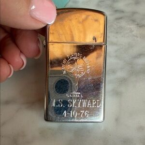 Zippo Engraved Silver Lighter with Emblem - M.S. Skyward